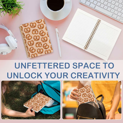 SNNDER Coquette Pink Bow Hardcover Spiral Notebook 5.5x8.3 Inch Pink Journal