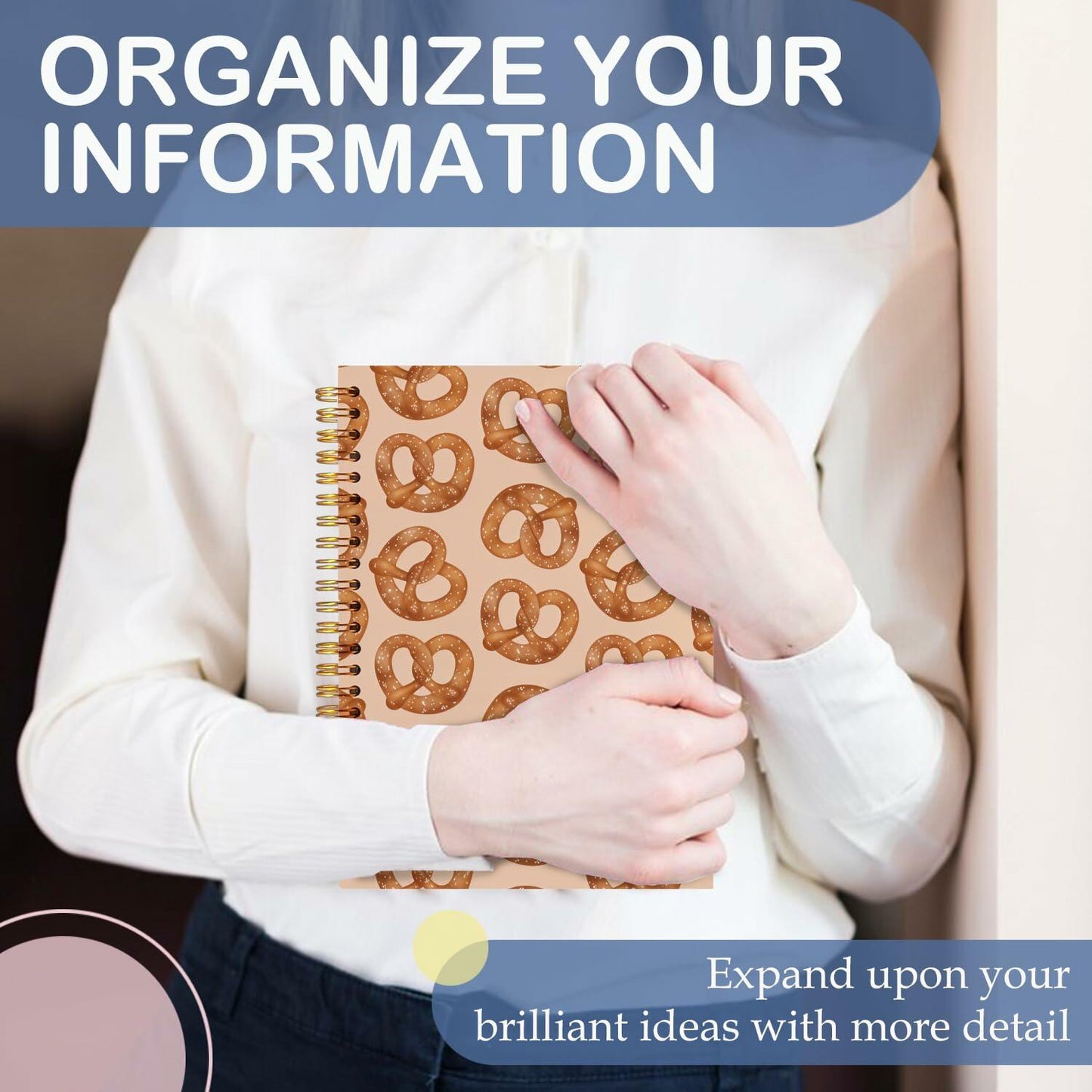 SNNDER Coquette Pink Bow Hardcover Spiral Notebook 5.5x8.3 Inch Pink Journal