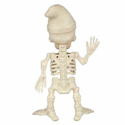 Seasons 12" Skeleton Gnome Figurine Halloween Decoration White Plastic