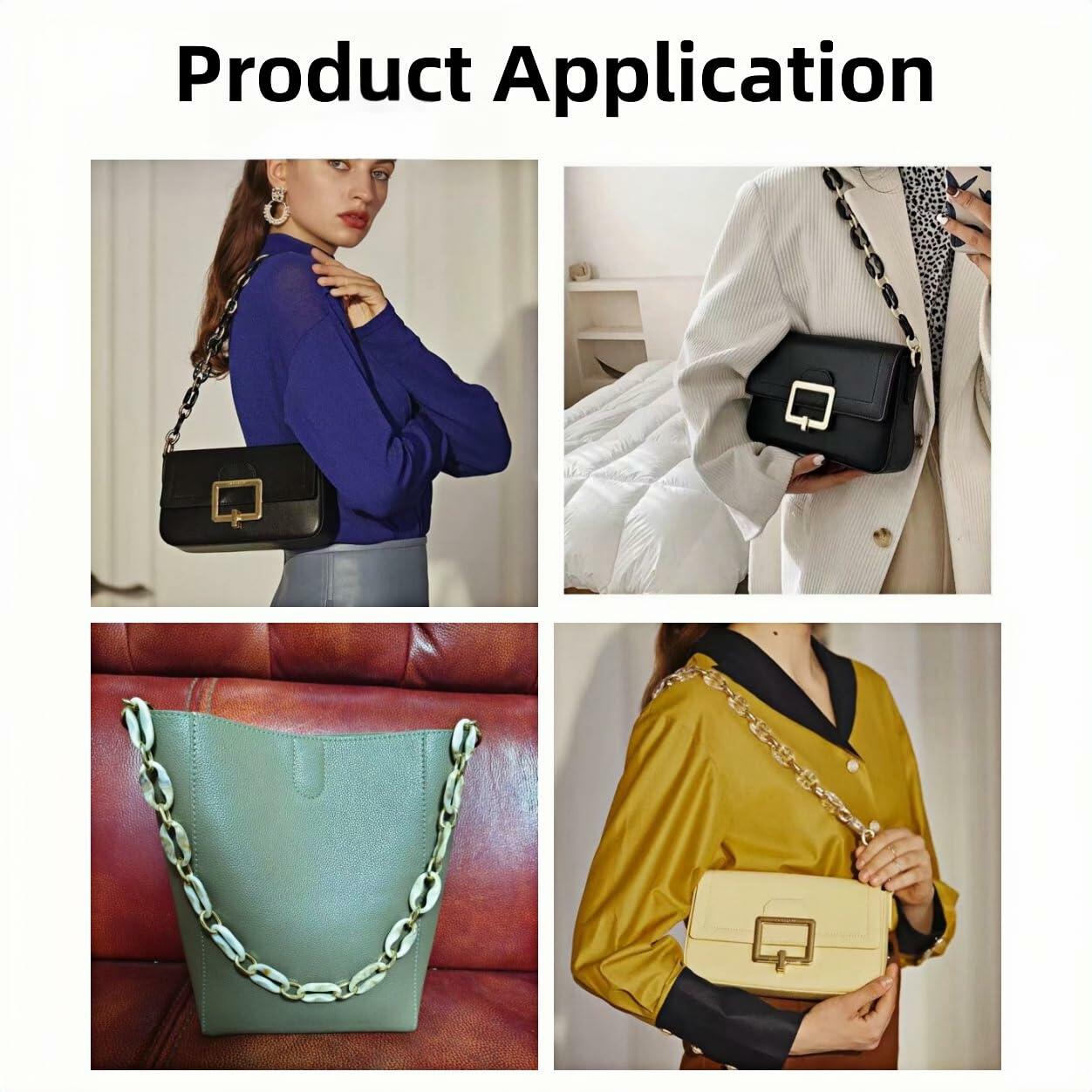 Amtvuzy Acrylic Resin Bag Handle Strap Purse Chain 40cm Brown