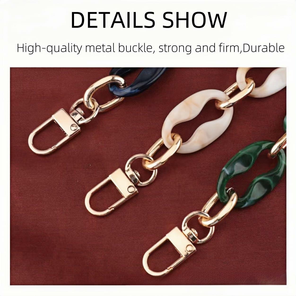 Amtvuzy Acrylic Resin Bag Handle Strap Purse Chain 40cm Brown