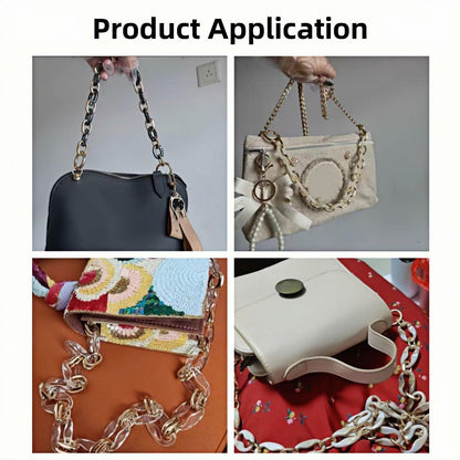 Amtvuzy Acrylic Resin Bag Handle Strap Purse Chain 40cm Brown