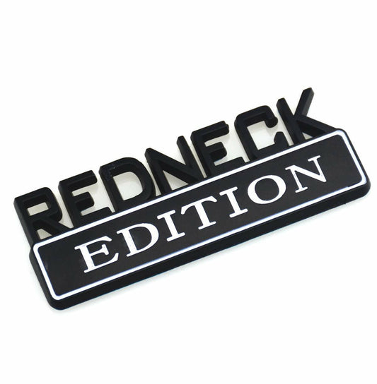 2 Pack Redneck Edition Exterior Emblem Decal Black White for F-150 F250 F350