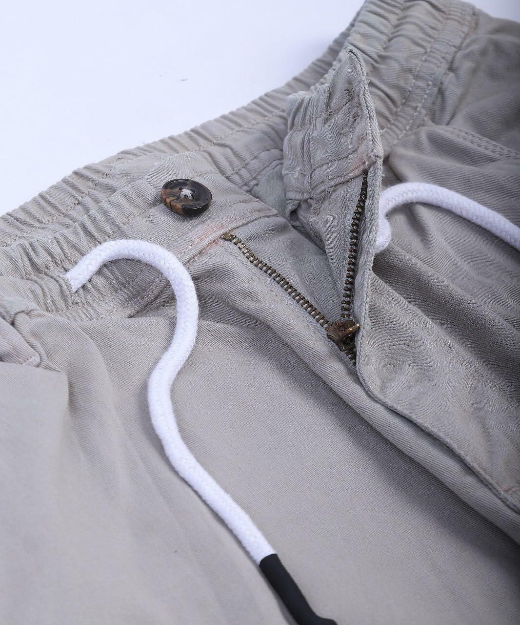 CHARBONNIER Men's Cargo Shorts Performance Series 100% Cotton LT Grey Size 38