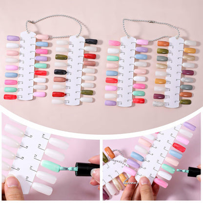 Qulkws 6 Sets 216 Tips Clear Double Layer Nail Color Swatch Practice Chart