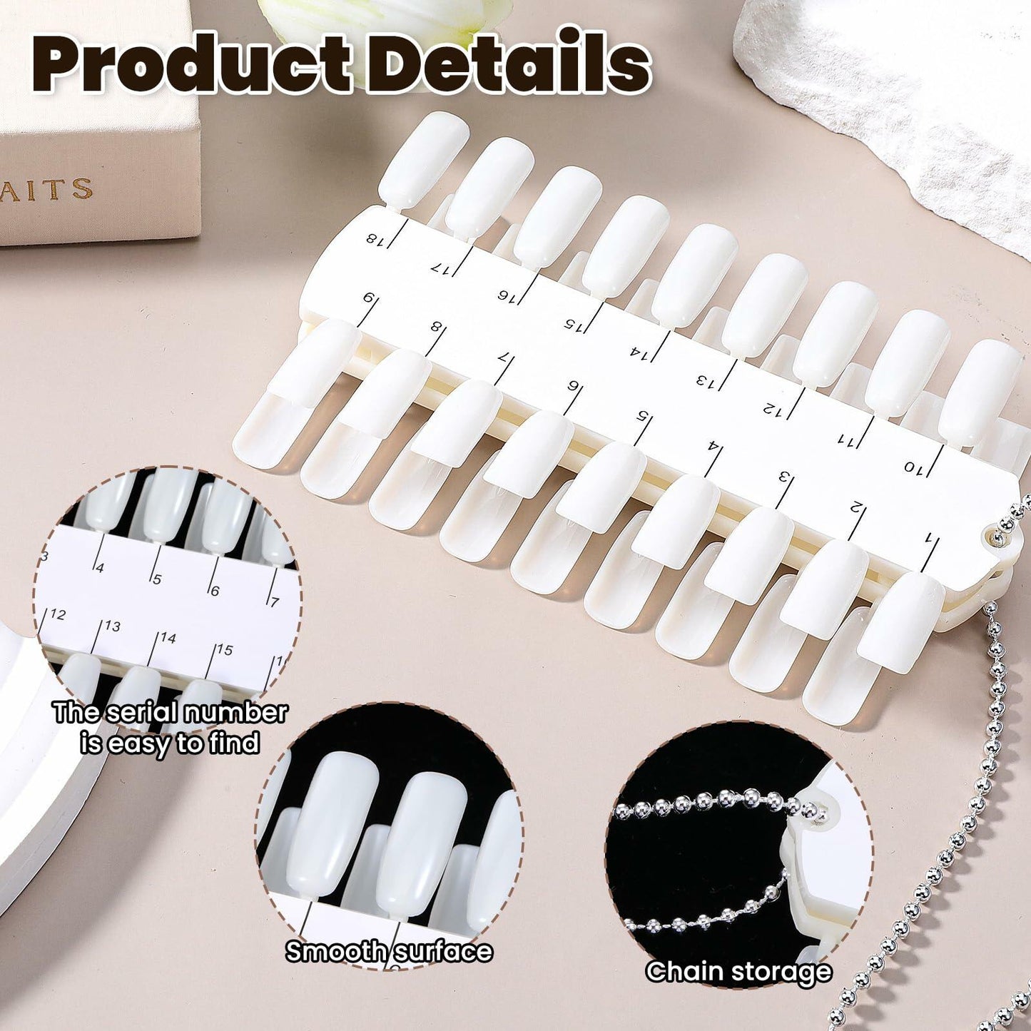 Qulkws 6 Sets 216 Tips Clear Double Layer Nail Color Swatch Practice Chart