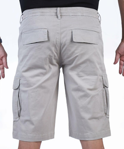 CHARBONNIER Men's Cargo Shorts Performance Series 100% Cotton LT Grey Size 38