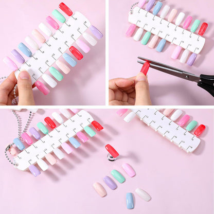 Qulkws 6 Sets 216 Tips Clear Double Layer Nail Color Swatch Practice Chart