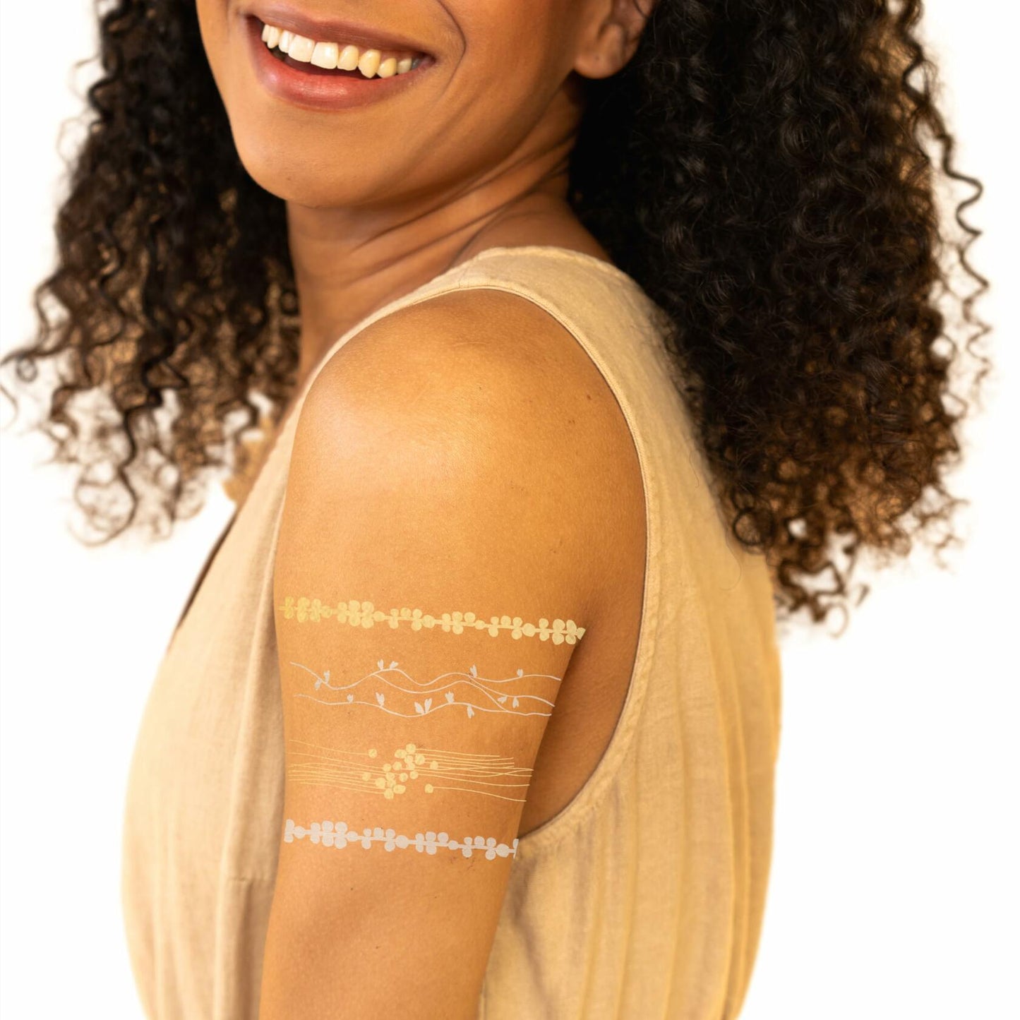 Tattly Metallic Festival Temporary Tattoos 20 Pieces Skin-Safe Vegan Ink