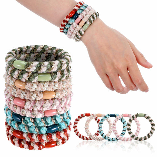 Beaded Ponytail Holder, Cute Hair Ties for Women, 10PCS Elasticity Ponytail