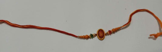 Rakhi Set of 6 Ganpati Thread Bracelets for Brother Bhai Raksha Bandhan RED