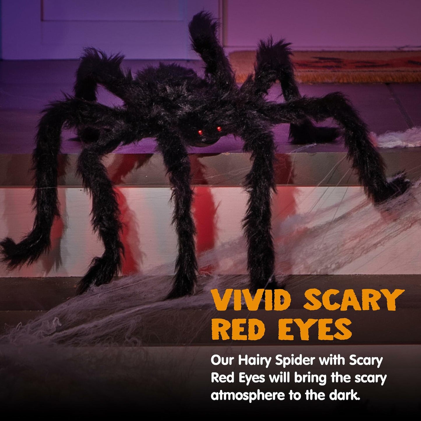 JOYIN 6.5ft Halloween Giant Spider Outdoor Yard Lawn Decoration Black