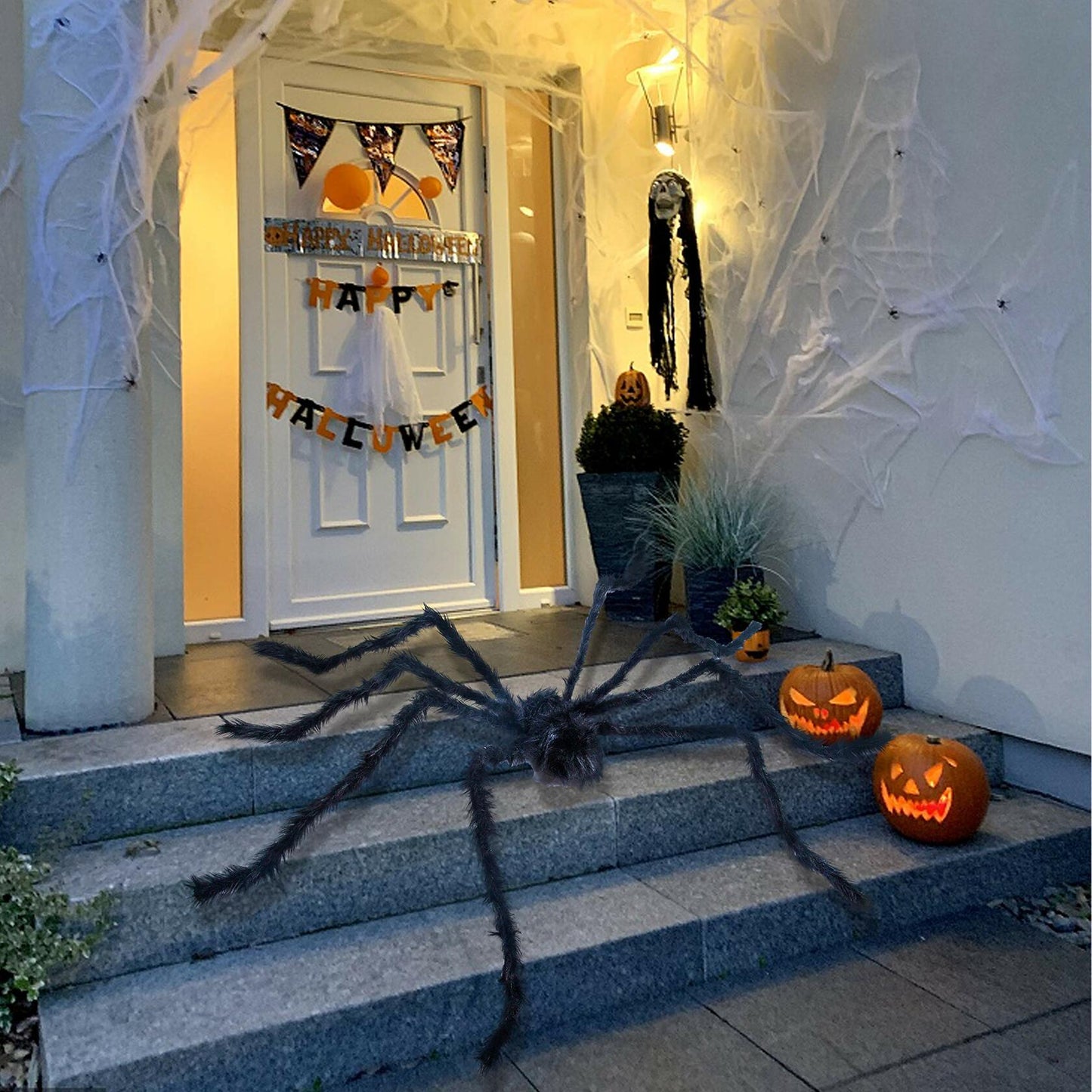 JOYIN 6.5ft Halloween Giant Spider Outdoor Yard Lawn Decoration Black