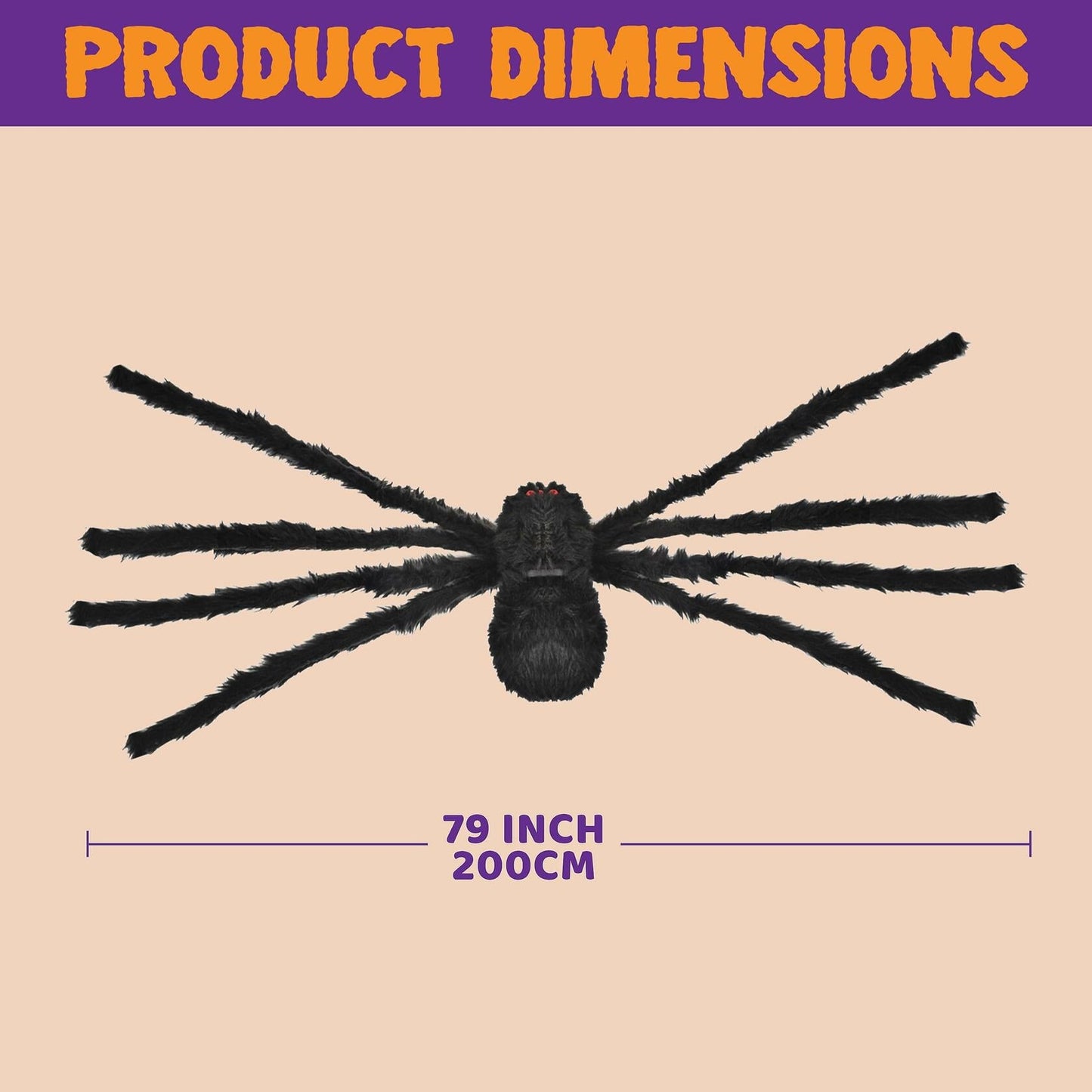 JOYIN 6.5ft Halloween Giant Spider Outdoor Yard Lawn Decoration Black