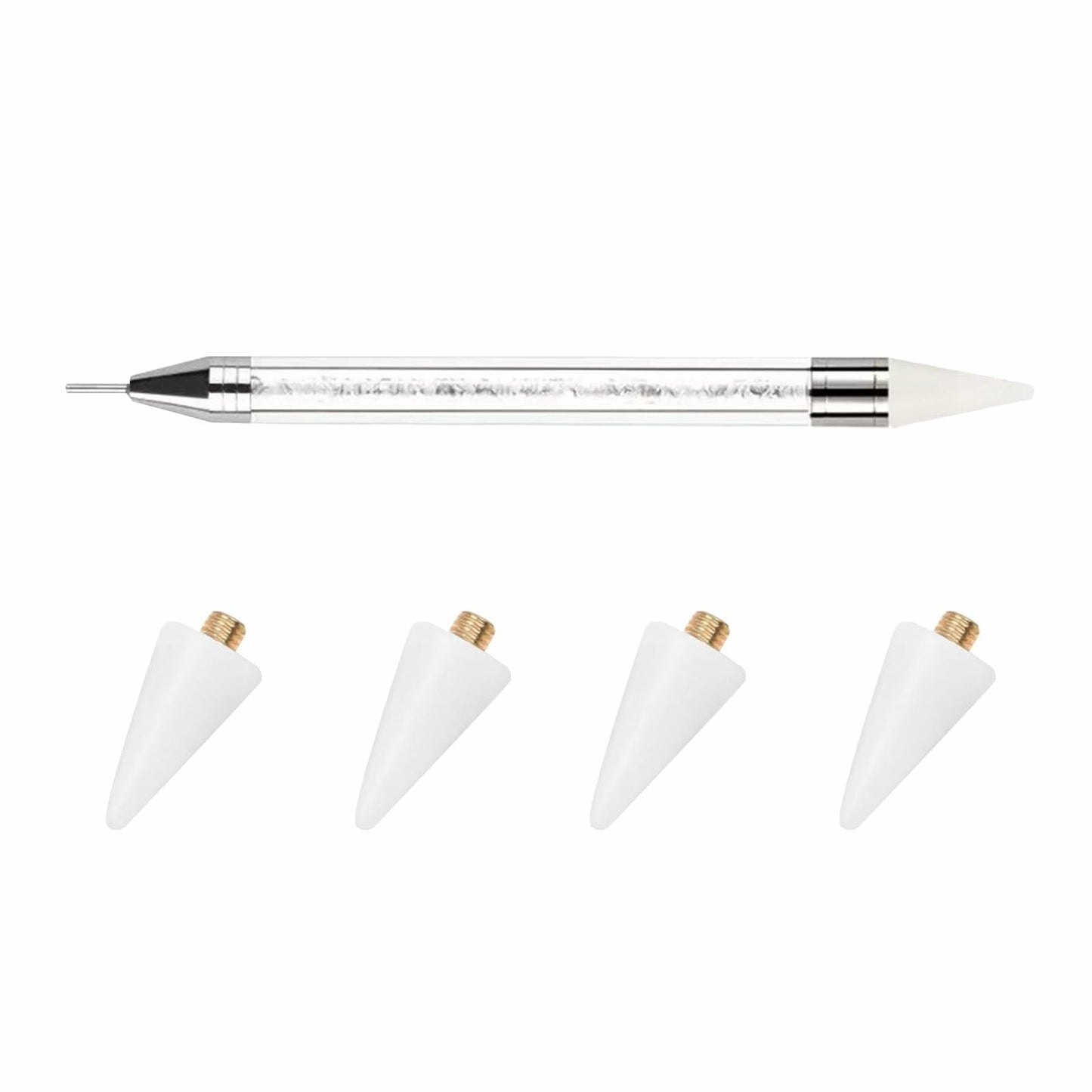 5PCS Rhinestone Picker Tool Dual End Dotting Pen Nail Art Crystal Handle