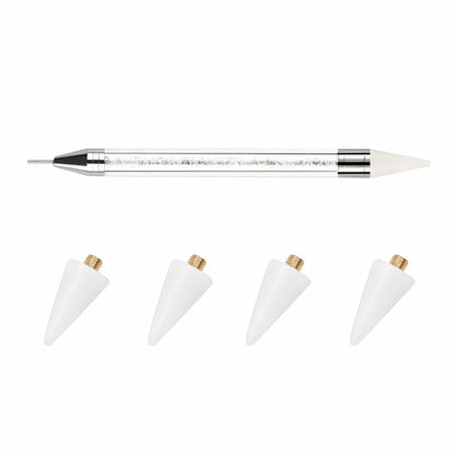 5PCS Rhinestone Picker Tool Dual End Dotting Pen Nail Art Crystal Handle