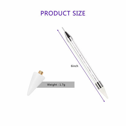 5PCS Rhinestone Picker Tool Dual End Dotting Pen Nail Art Crystal Handle