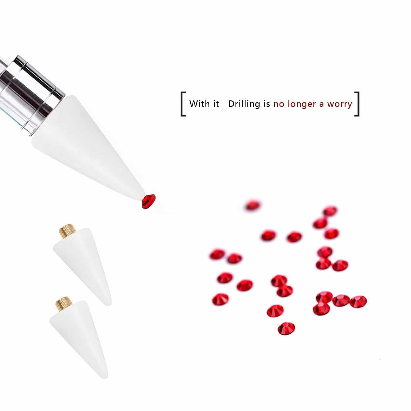 5PCS Rhinestone Picker Tool Dual End Dotting Pen Nail Art Crystal Handle