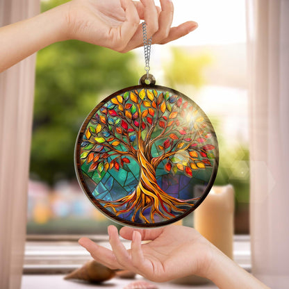 AVERXO Tree of Life Viking Suncatcher Window Hanging Decor 6in Open Box