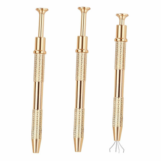 3 Pack 4 Claw Pick Up Tool Jeweler Parts Holder Tweezers Black