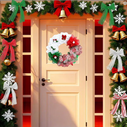 Funactu Metallic Mesh Ribbon 10in x 30ft Red Foil Christmas Decor