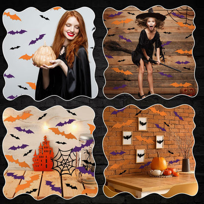 Maitys 36pcs Halloween Bat Cutouts Paper Wall Decor Stickers