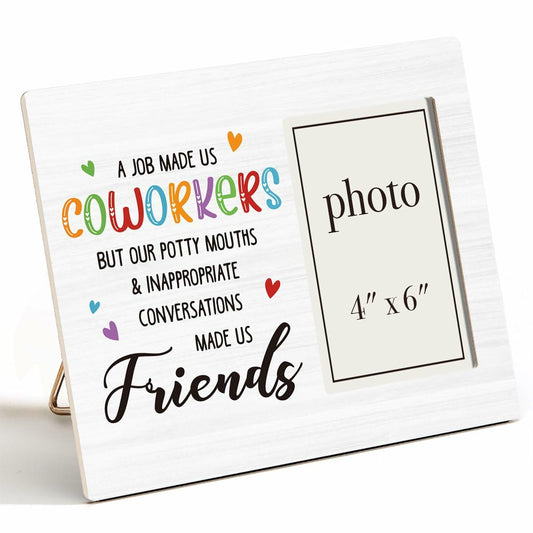 CIANMGD Funny Coworker Gift Wood Picture Frame 4x6 Work Bestie
