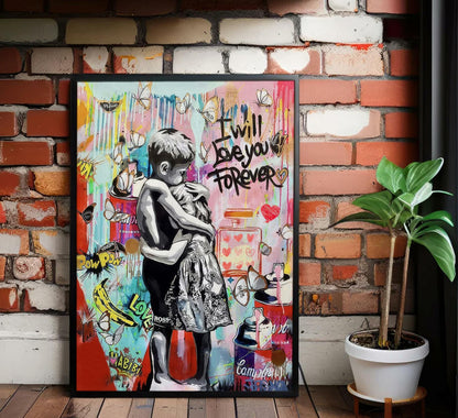 YYFARTFQ Graffiti Wall Art Canvas Poster Colorful Abstract Print 12x16 Unframed