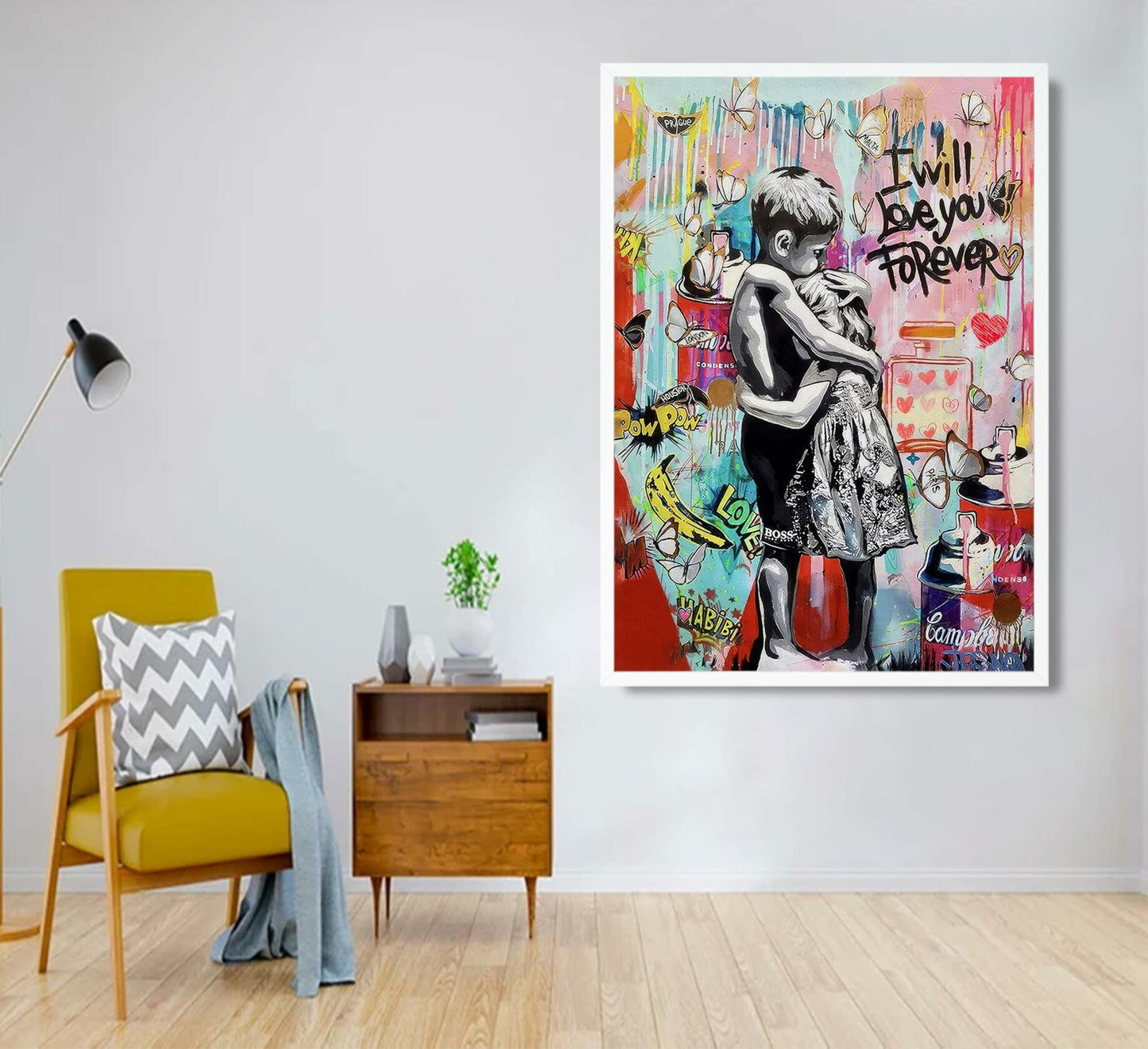 YYFARTFQ Graffiti Wall Art Canvas Poster Colorful Abstract Print 12x16 Unframed