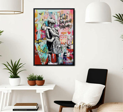 YYFARTFQ Graffiti Wall Art Canvas Poster Colorful Abstract Print 12x16 Unframed
