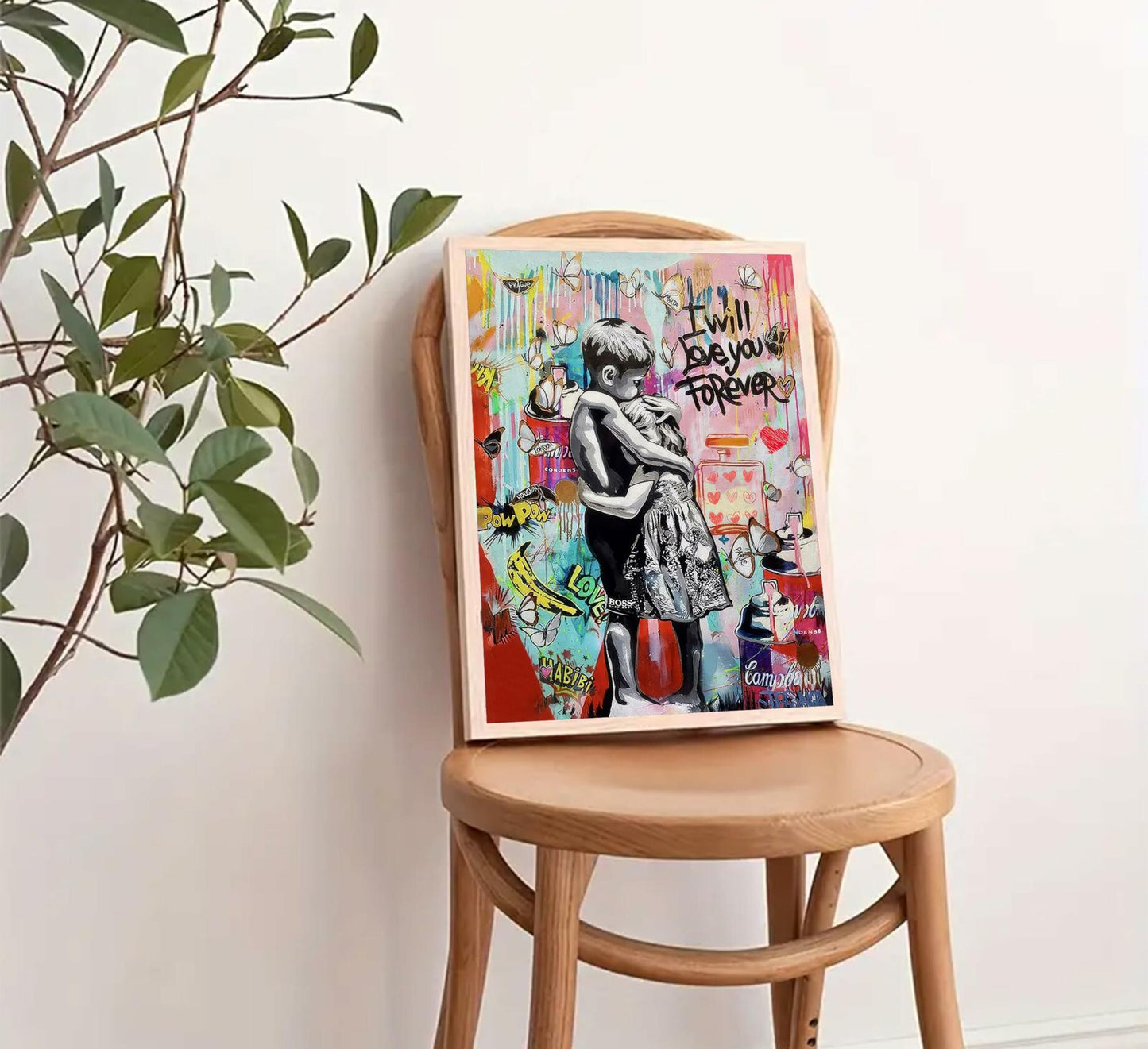 YYFARTFQ Graffiti Wall Art Canvas Poster Colorful Abstract Print 12x16 Unframed