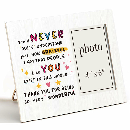 CIANMGD Thank You Picture Frame Inspirational Appreciation Gift 4x6 Wood