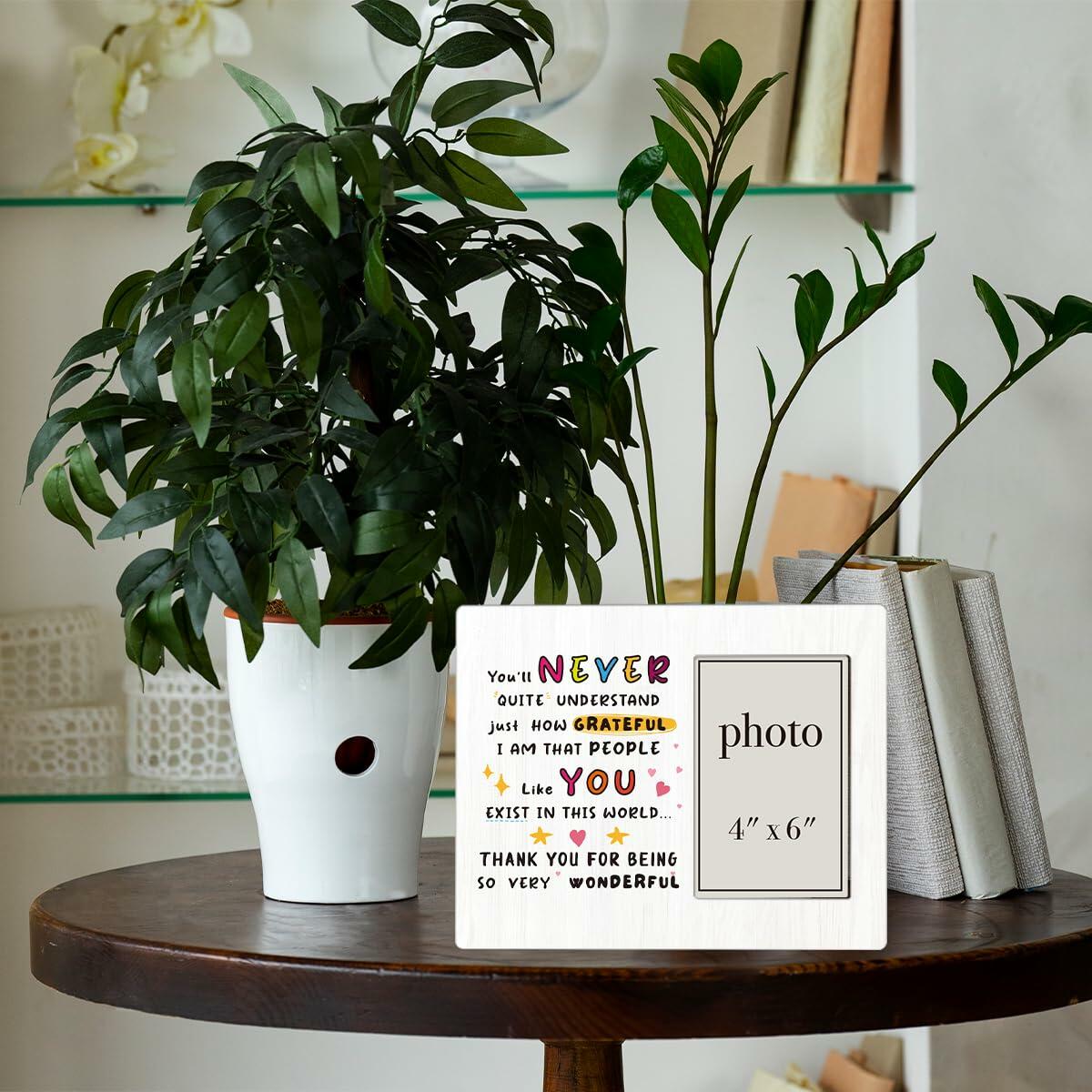 CIANMGD Thank You Picture Frame Inspirational Appreciation Gift 4x6 Wood