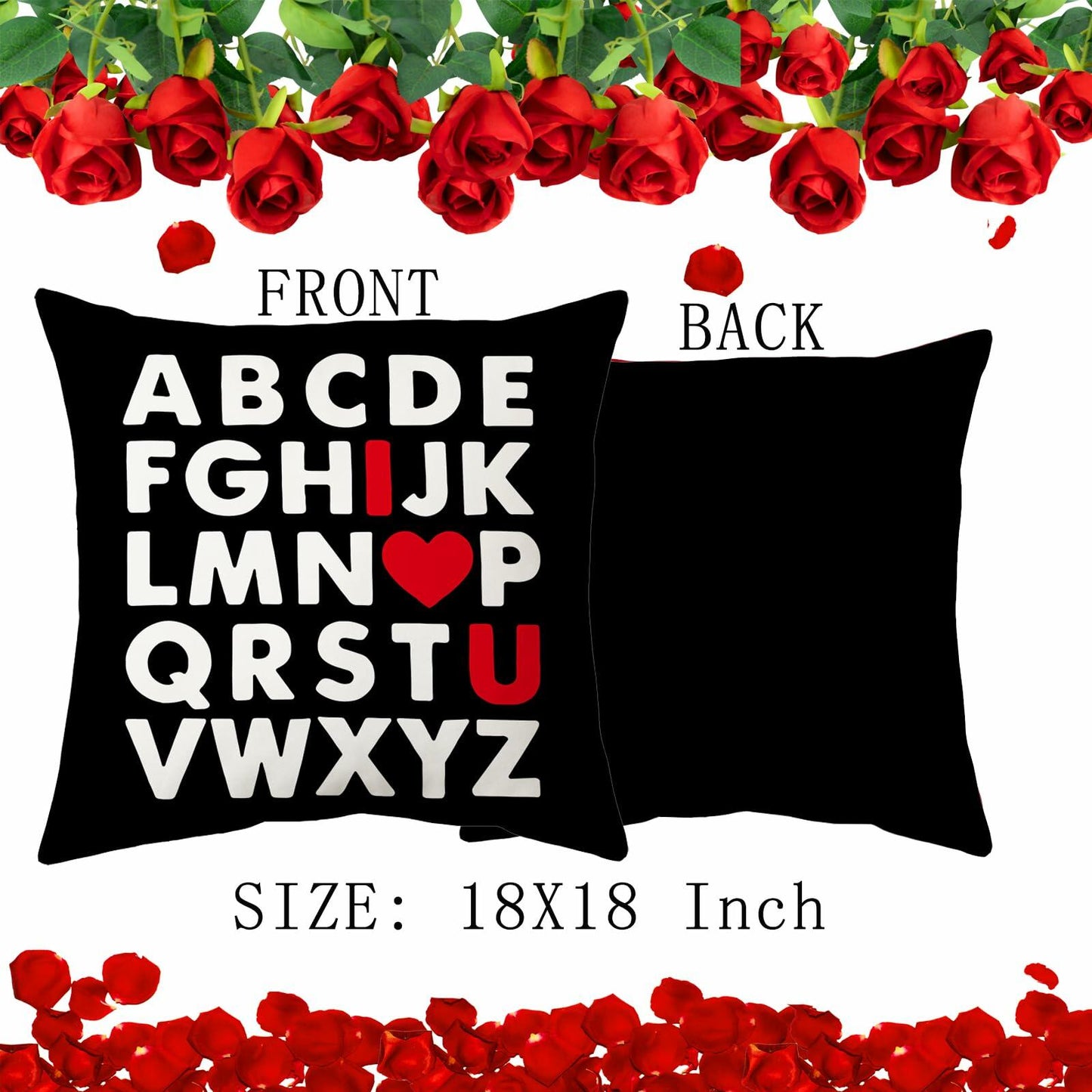 MAZSHTTD Valentines Pillow Covers 18x18 Inch Pink Polyester 2 Pack