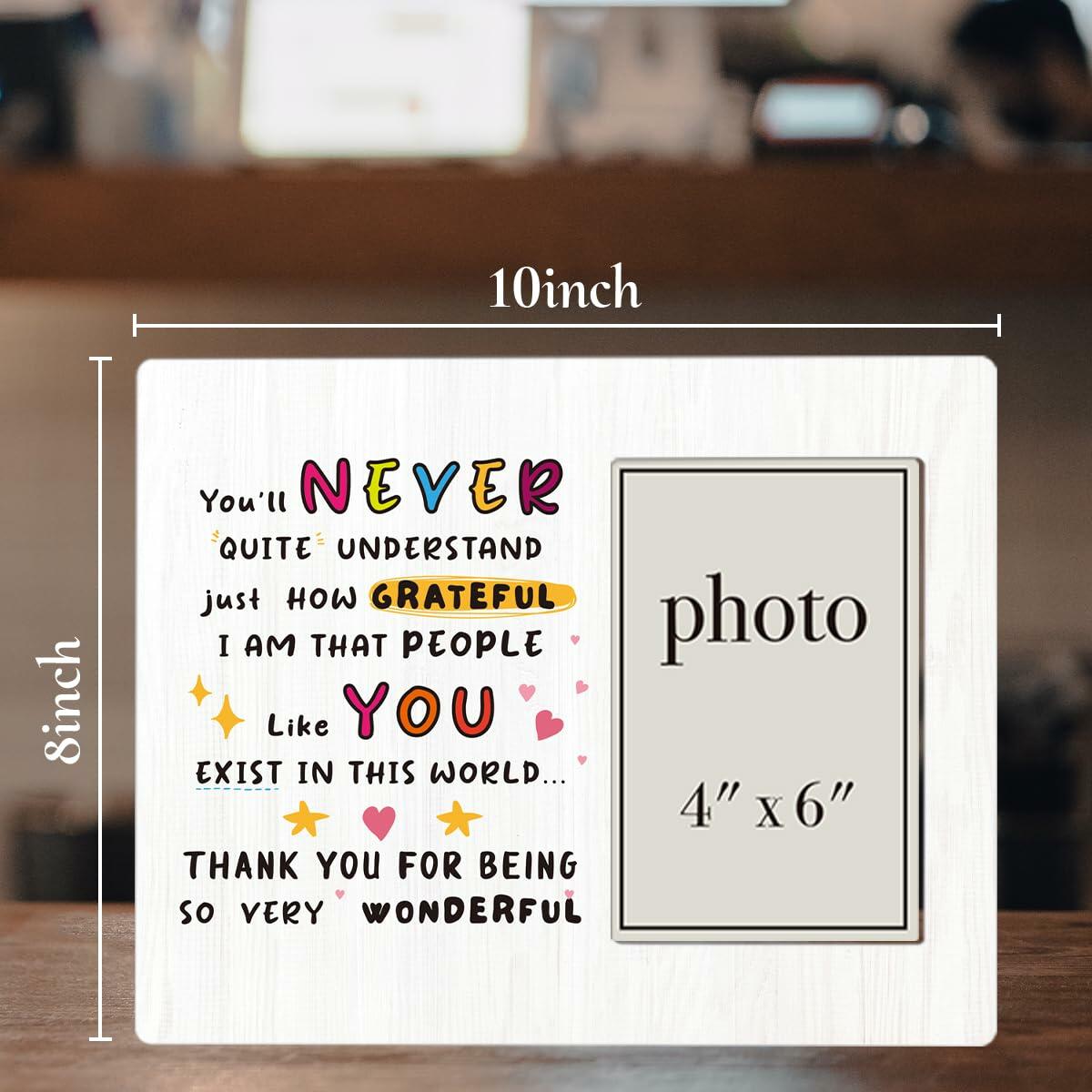 CIANMGD Thank You Picture Frame Inspirational Appreciation Gift 4x6 Wood