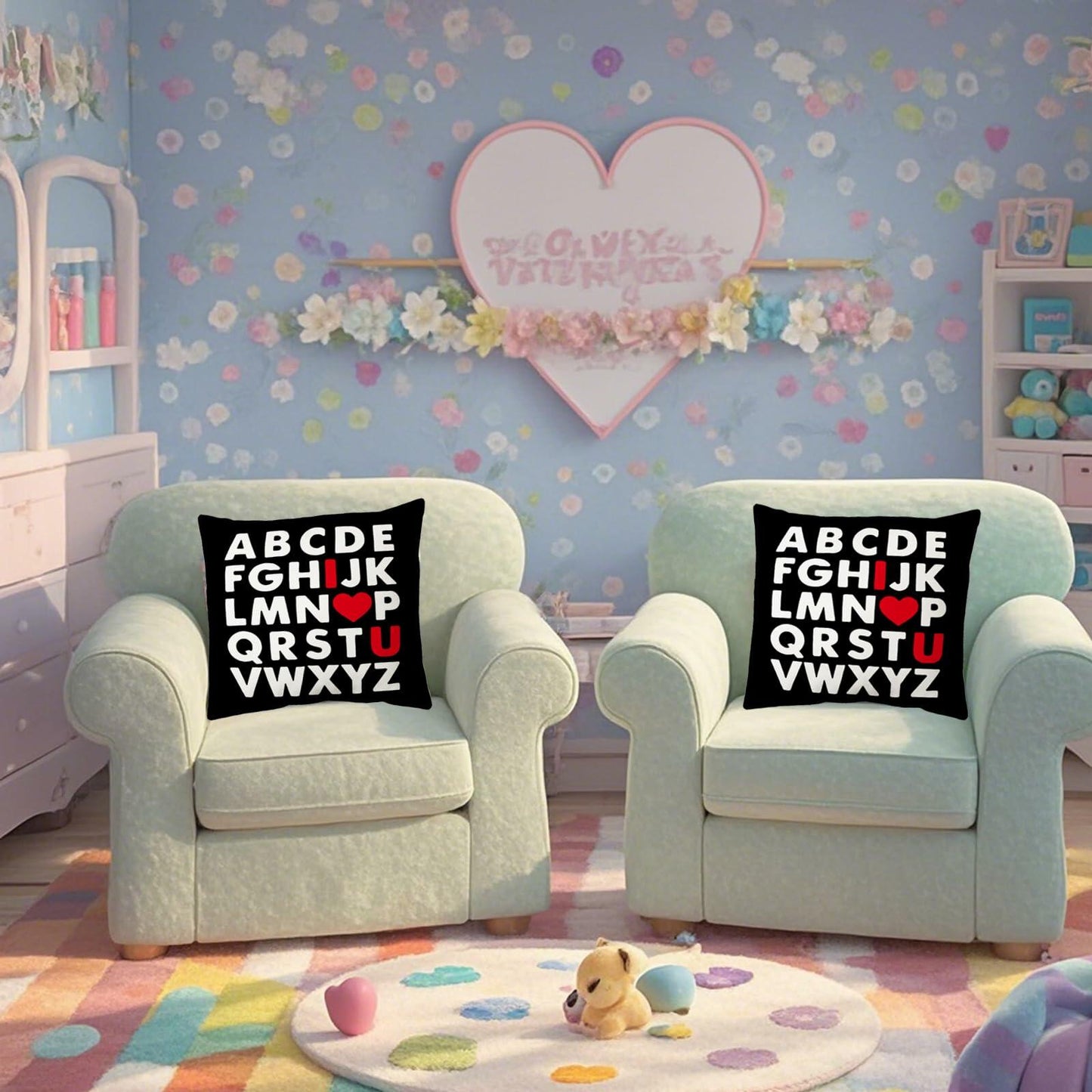 MAZSHTTD Valentines Pillow Covers 18x18 Inch Pink Polyester 2 Pack