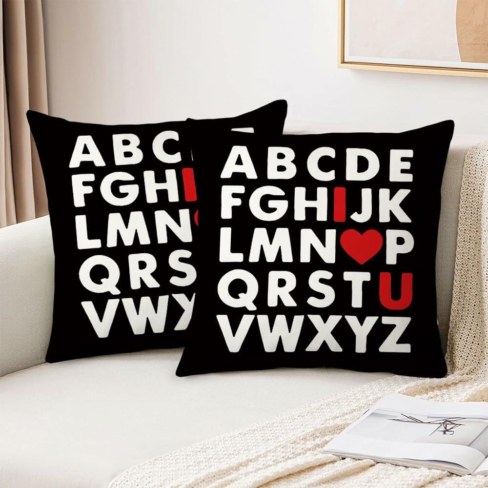 MAZSHTTD Valentines Pillow Covers 18x18 Inch Pink Polyester 2 Pack