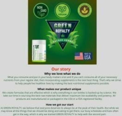 GREEN ROYALTY Magnesium Citrate 1000mg 60 Vegan Capsules Gluten Free USA