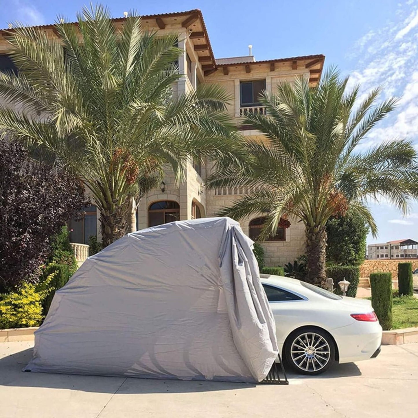 [09X20FT] Alora Premium All-Weather Retractable Steel Frame Carport Canopy For Cars & SUVs (SAK41385)