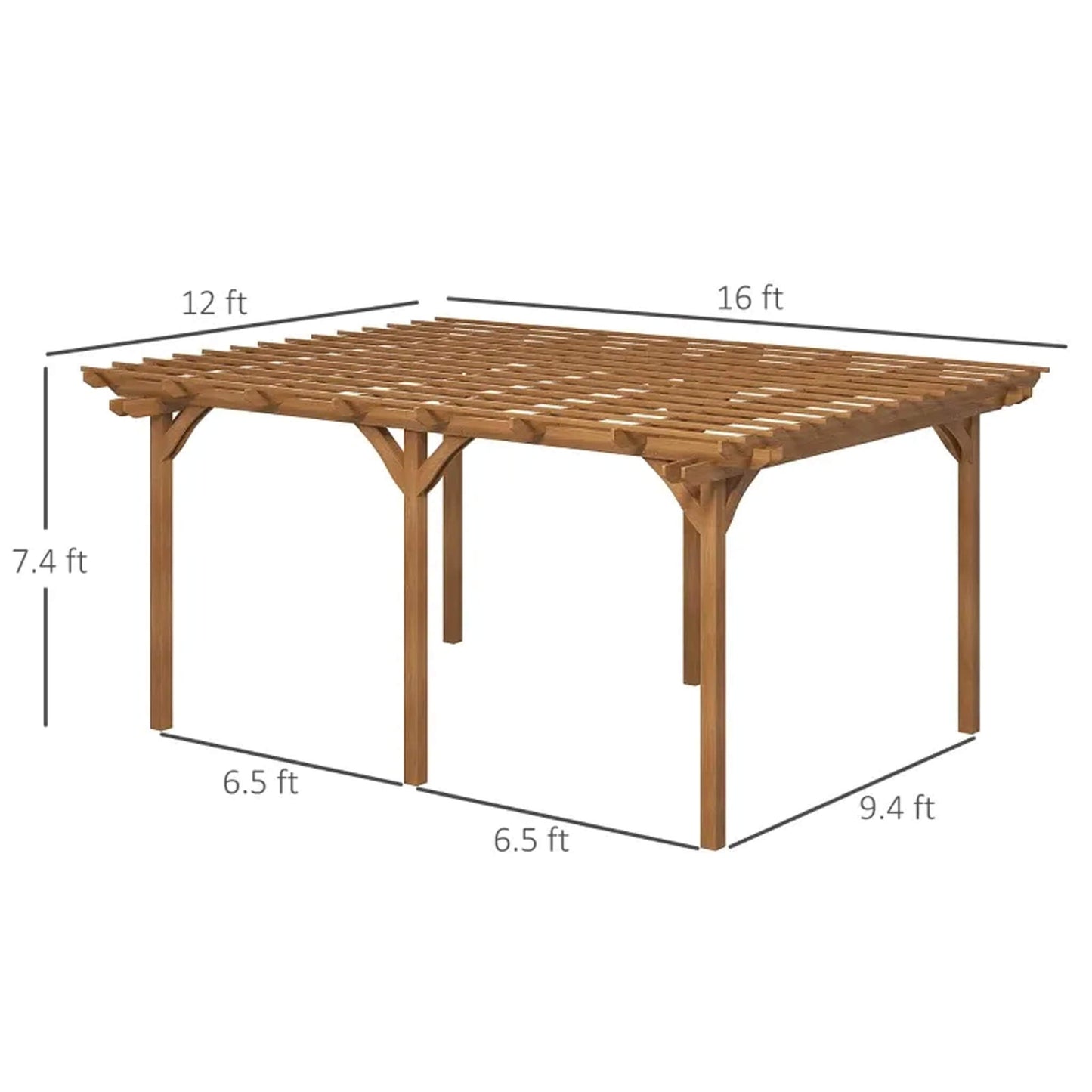 [09X12FT] Premium Outdoor Wooden Grape Trellis Pergola (SAK18579)