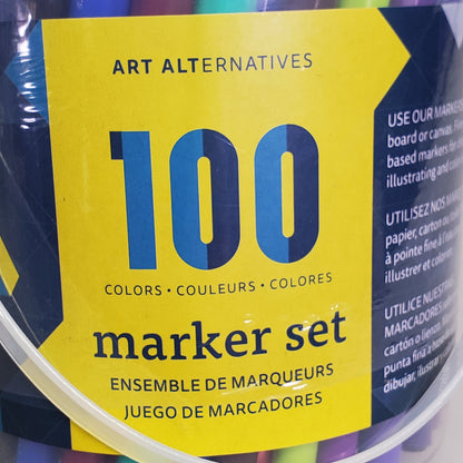 ART ALTERNATIVES Fine Tipped Water Base Marker Set 100 PC Mixed AA1174