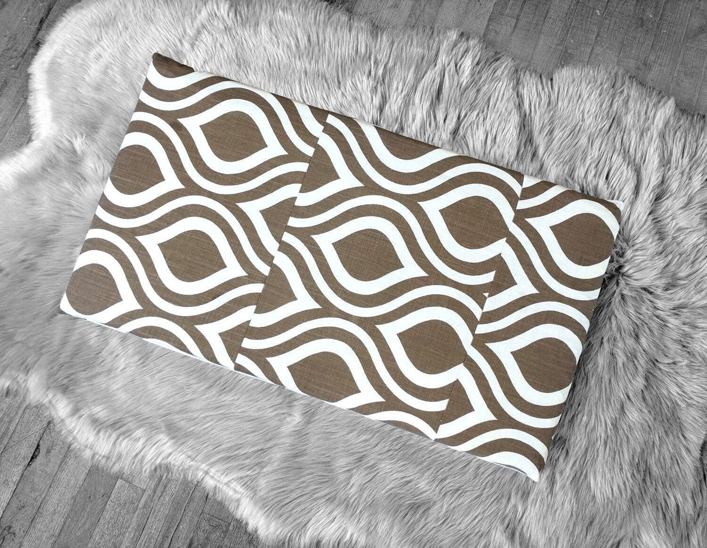 IKEA Bankkamrat, Hemmahos, Stuva Bench Pad Cover  70's Brown Wavy