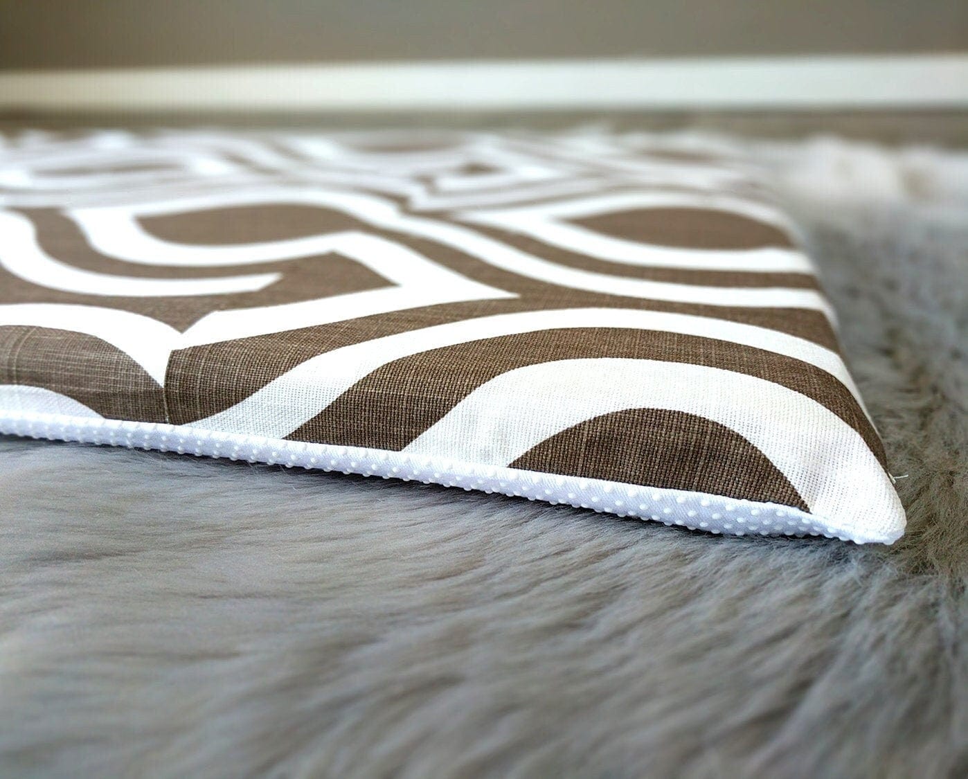 IKEA Bankkamrat, Hemmahos, Stuva Bench Pad Cover  70's Brown Wavy