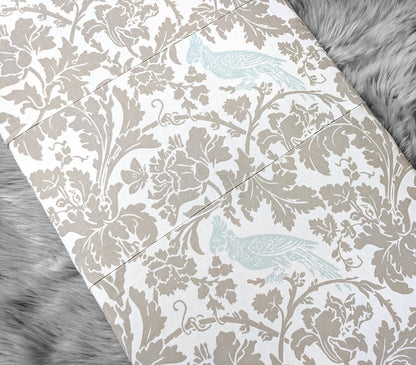 IKEA Bankkamrat, Hemmahos, Stuva Bench Pad Cover Beige Blue Floral Cockatoo Bench Pad Cover