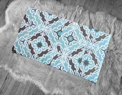 IKEA Bankkamrat, Hemmahos, Stuva Bench Pad Cover Blue Brown Moroccan Print