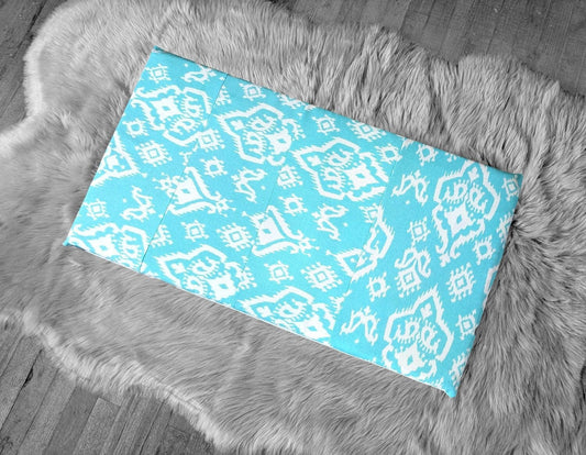 IKEA Bankkamrat, Hemmahos, Stuva Bench Pad Cover Blue Indian Ikat Print