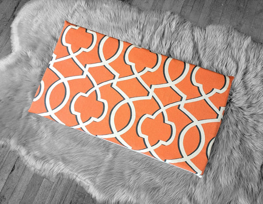 IKEA Bankkamrat, Hemmahos, Stuva Bench Pad Cover  Cinnamon Orange Retro Print