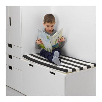 IKEA Bankkamrat, Hemmahos, Stuva Bench Pad Cover, Navy Blue Woodgrain