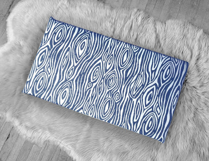 IKEA Bankkamrat, Hemmahos, Stuva Bench Pad Cover, Navy Blue Woodgrain