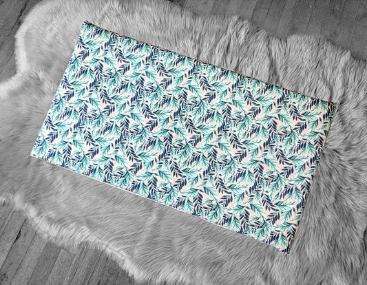 IKEA Bankkamrat, Hemmahos, Stuva Bench Pad Cover Pink Green Leaf Print